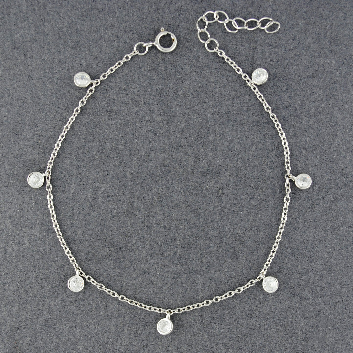 Sterling Silver CZ Dangle Bracelet