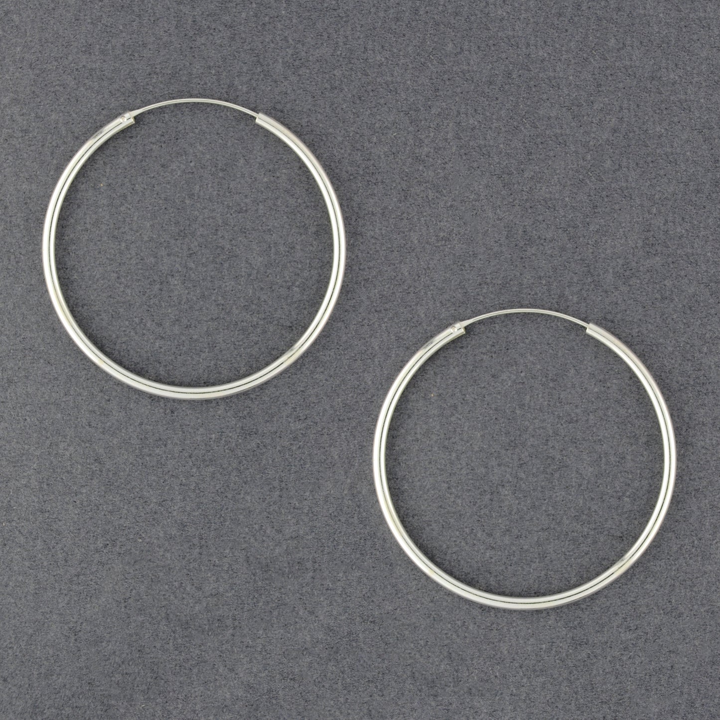 Sterling Silver 50mm Continuous Hoop Earrings