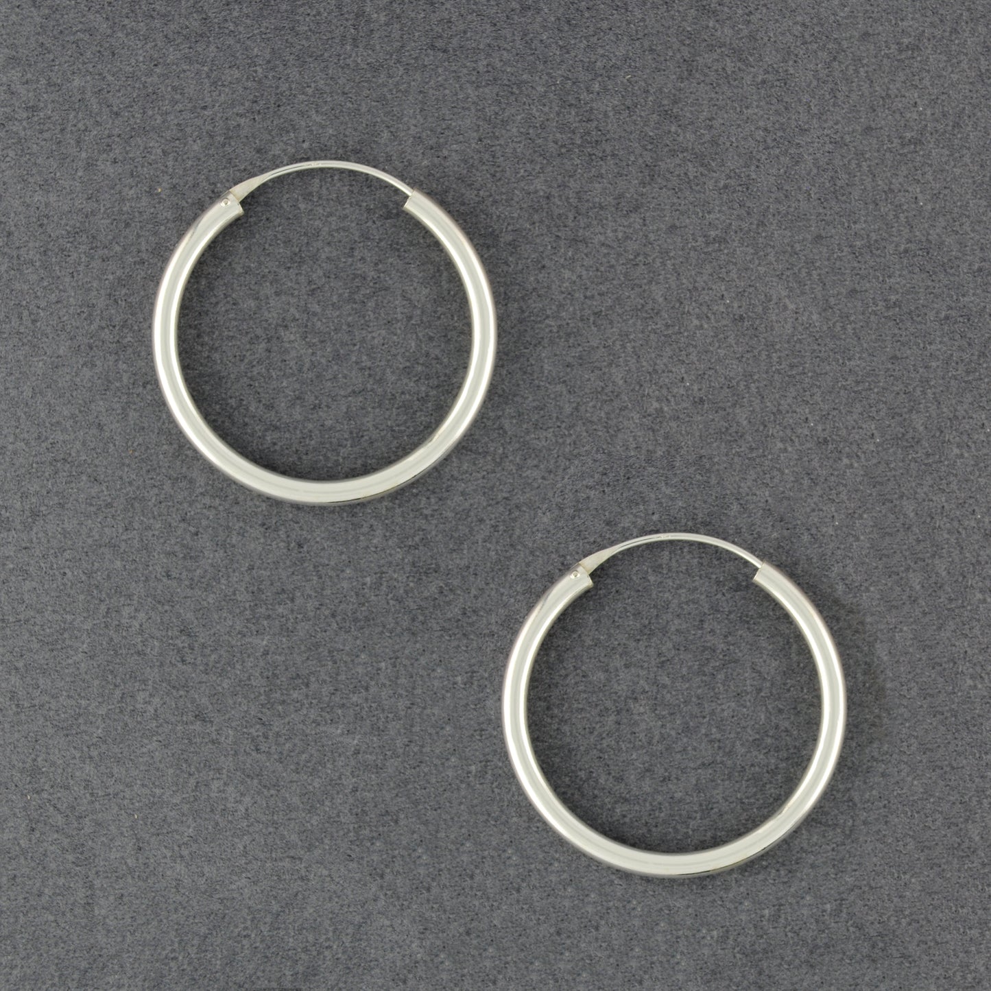 Sterling Silver Thick 35mm Continuous Hoop Earrings
