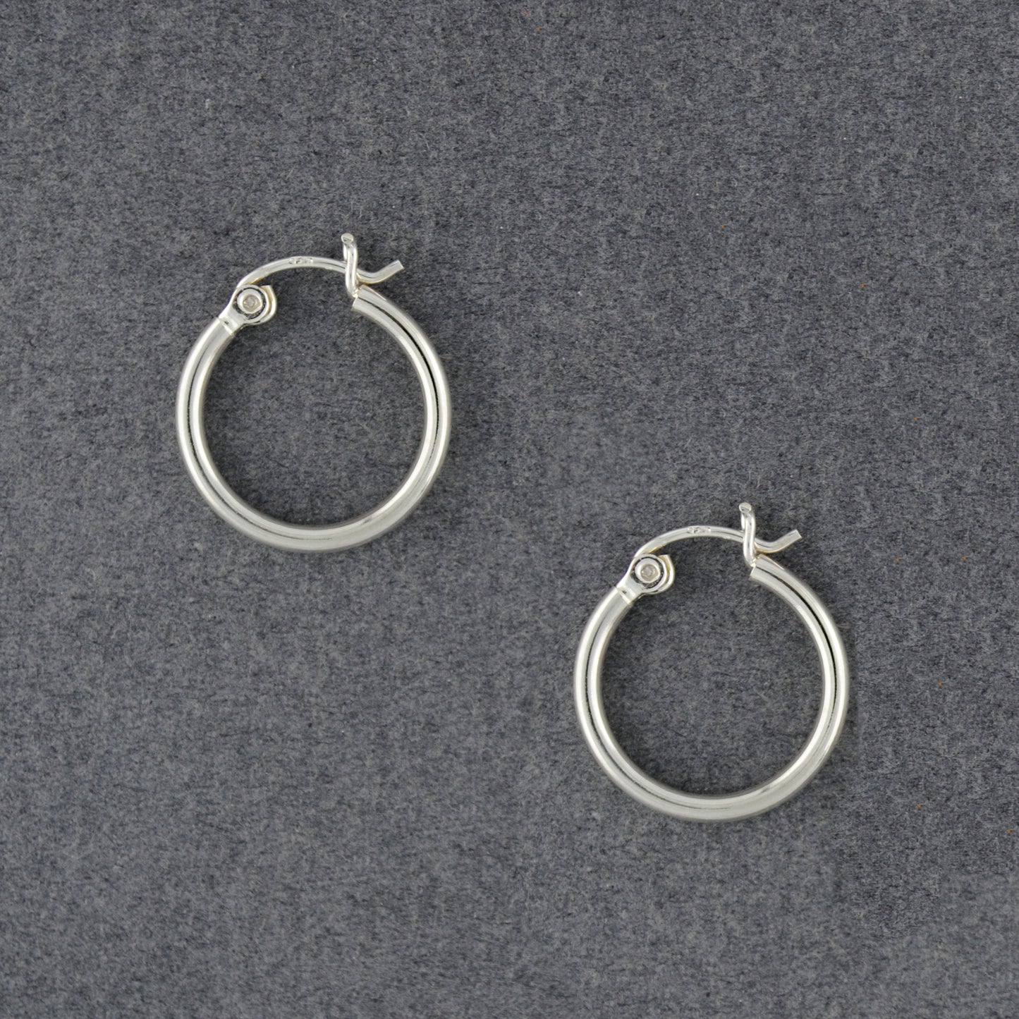 Sterling Silver Small Snap Post Hoop Earrings