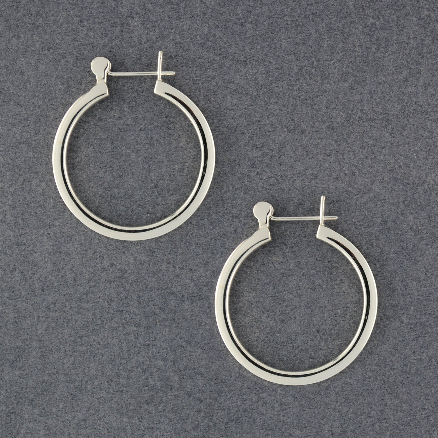 Sterling Silver Flat Snap Post Hoop Earrings