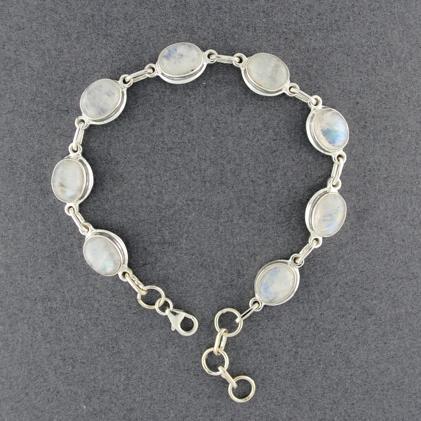 Sterling Silver Moonstone Oval Bracelet