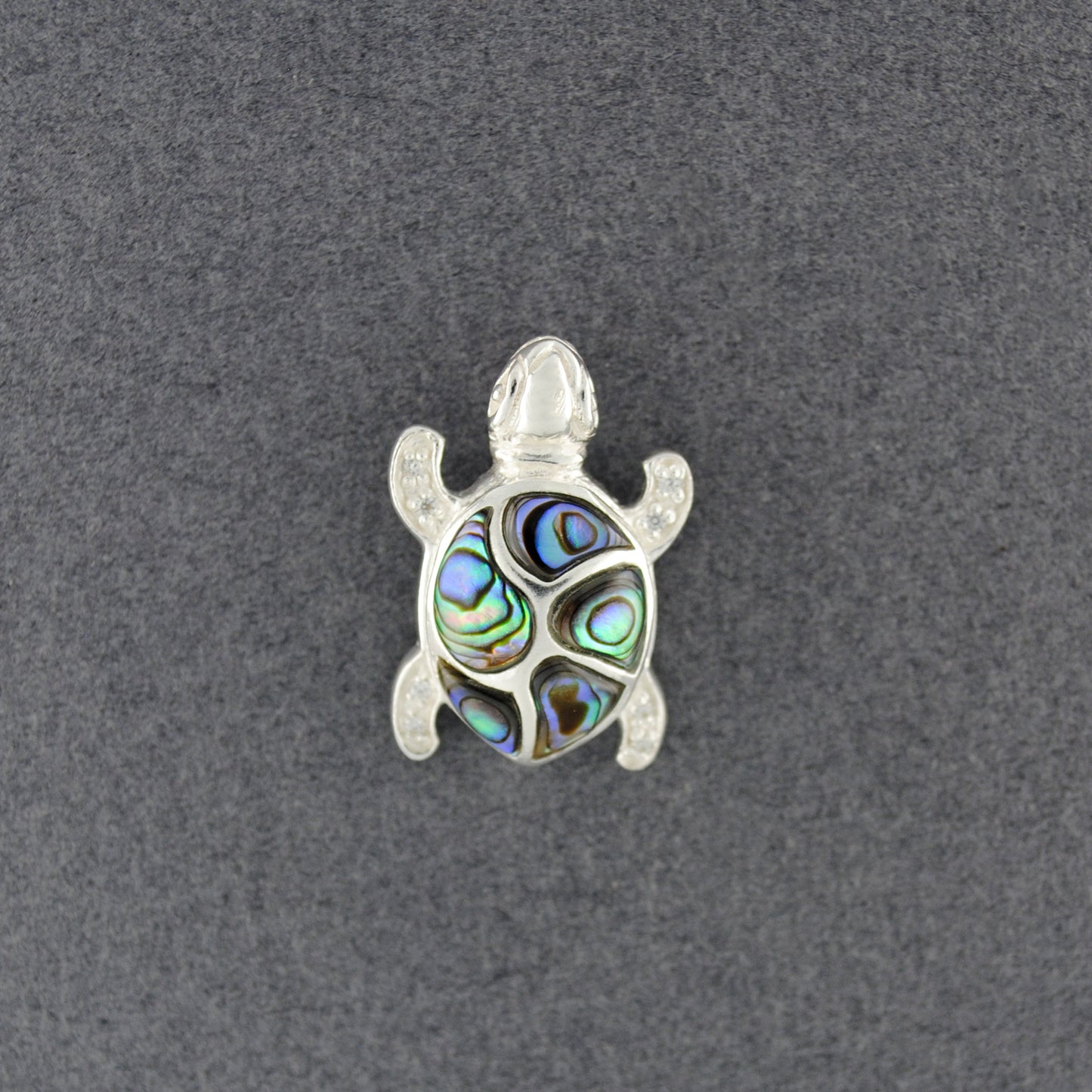 Sterling Silver Abalone Turtle Pendant