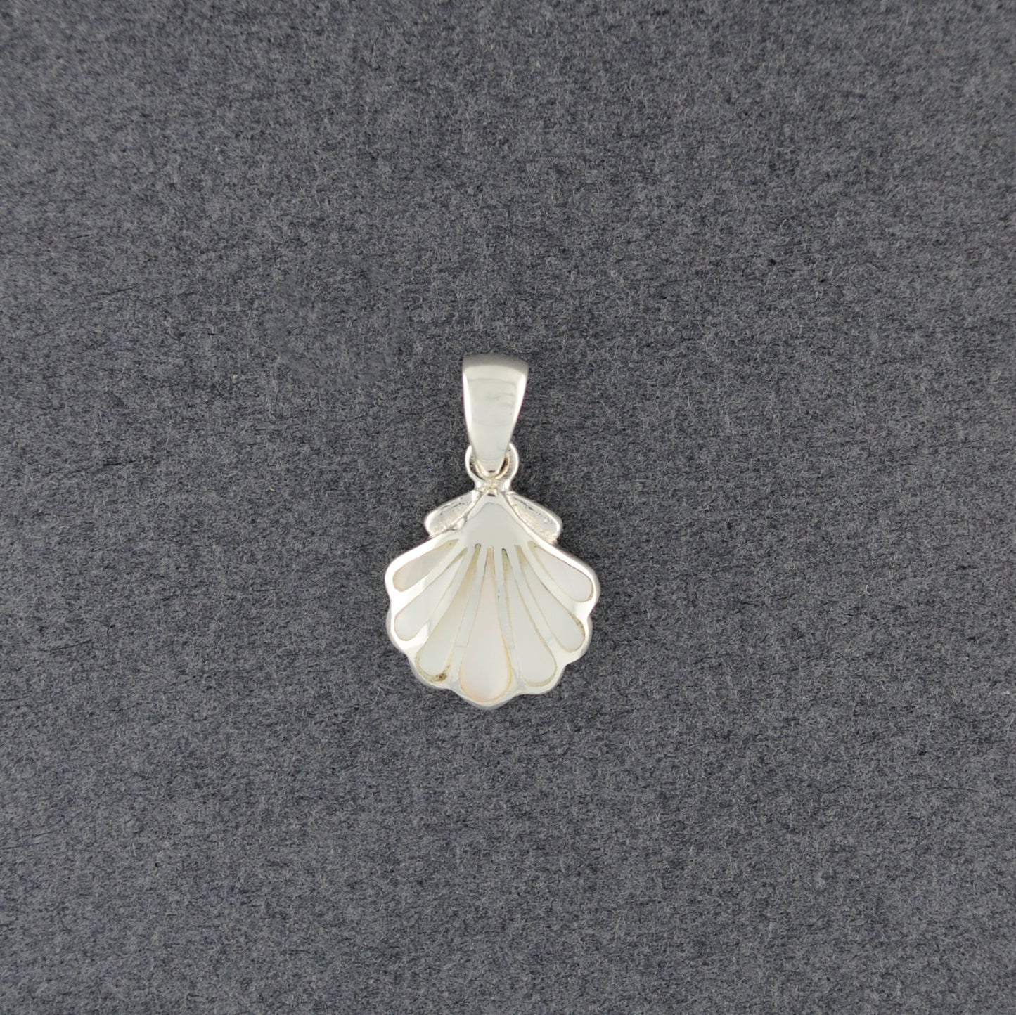 Sterling Silver Mini Mother of Pearl Scallop Shell Pendant