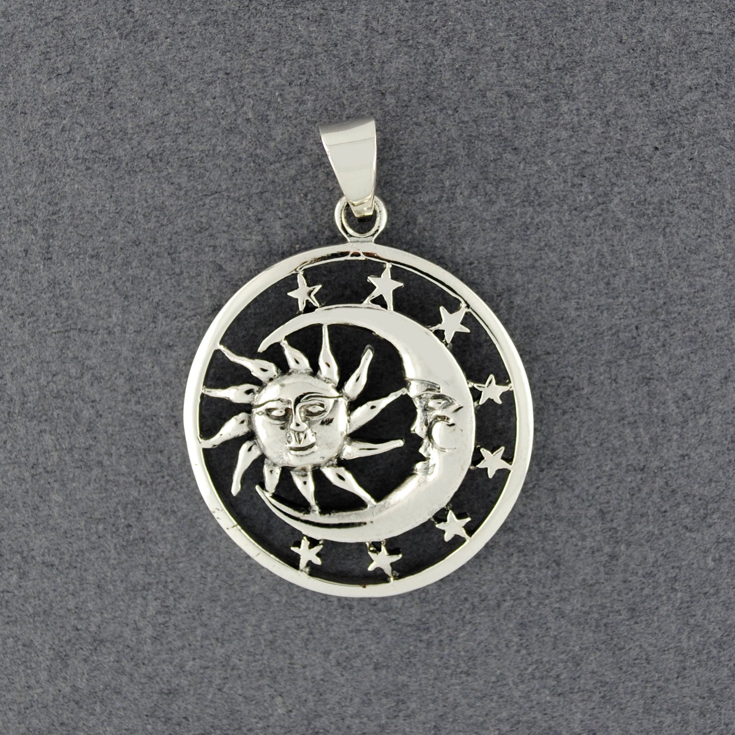 Sterling Silver Celestial Cutout Pendant