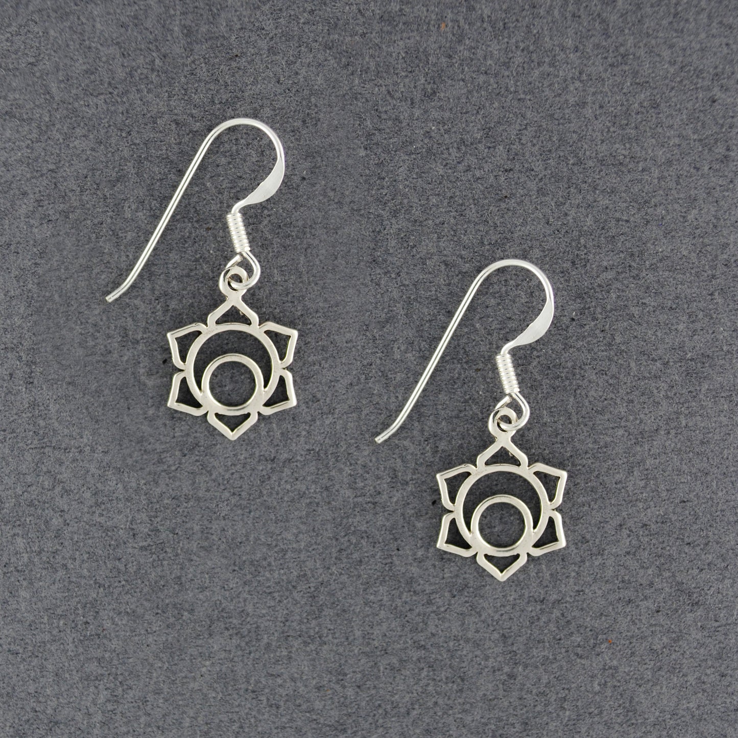 Sterling Silver Abstract Lotus Flower Earrings