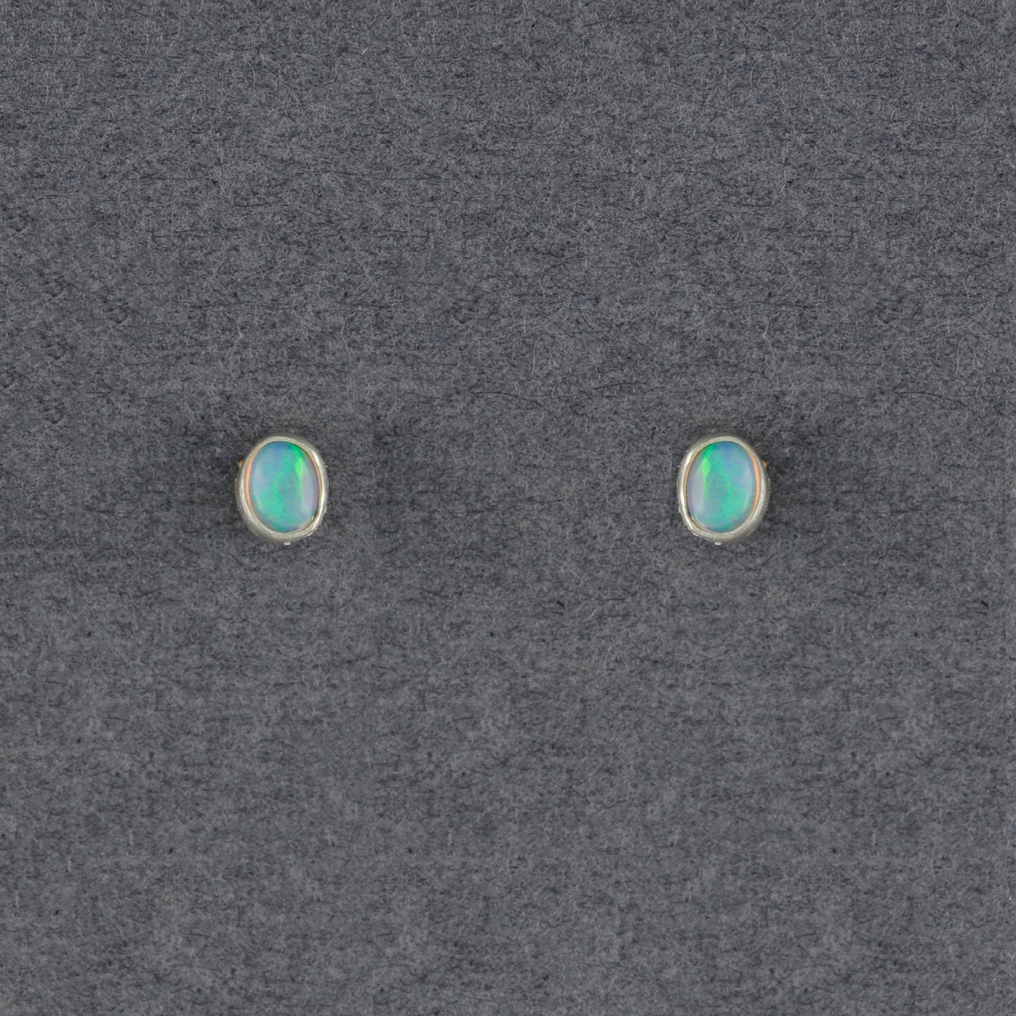 Sterling Silver Ethiopian Opal Stud Earrings