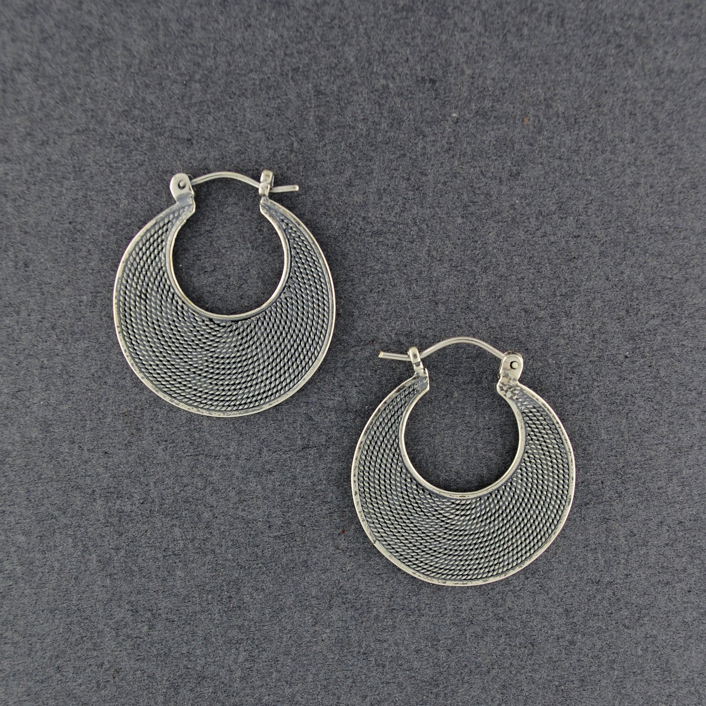 Sterling Silver Braided Bali Hoop Earrings