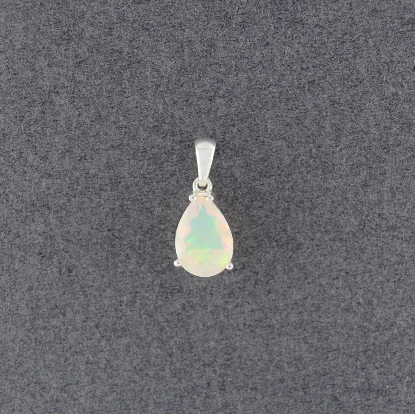 Sterling Silver Ethiopian Opal Teardrop Pendant