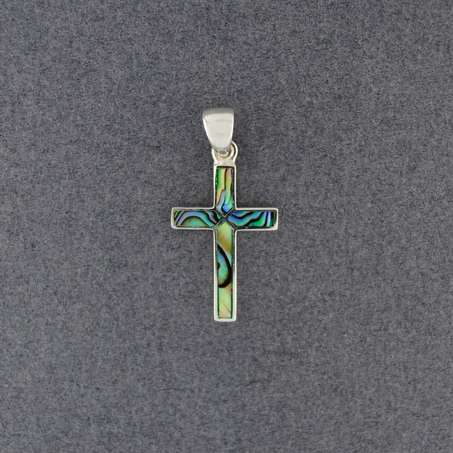 Sterling Silver Abalone Cross Pendant