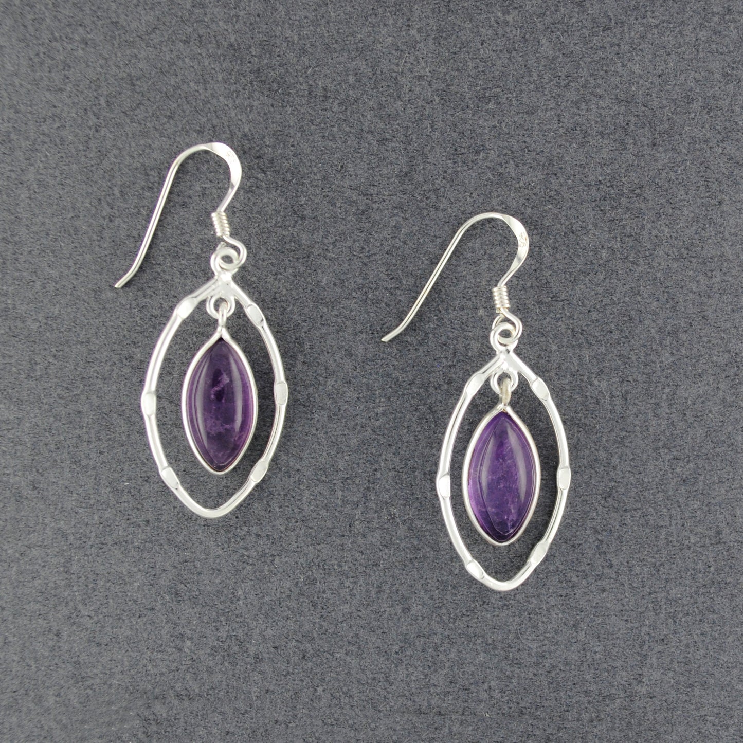 Sterling Silver Amethyst Drop Earrings