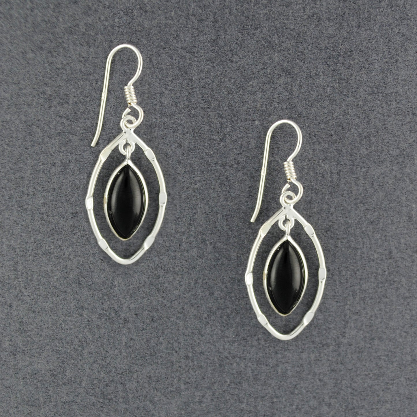 Sterling Silver Onyx Drop Earrings
