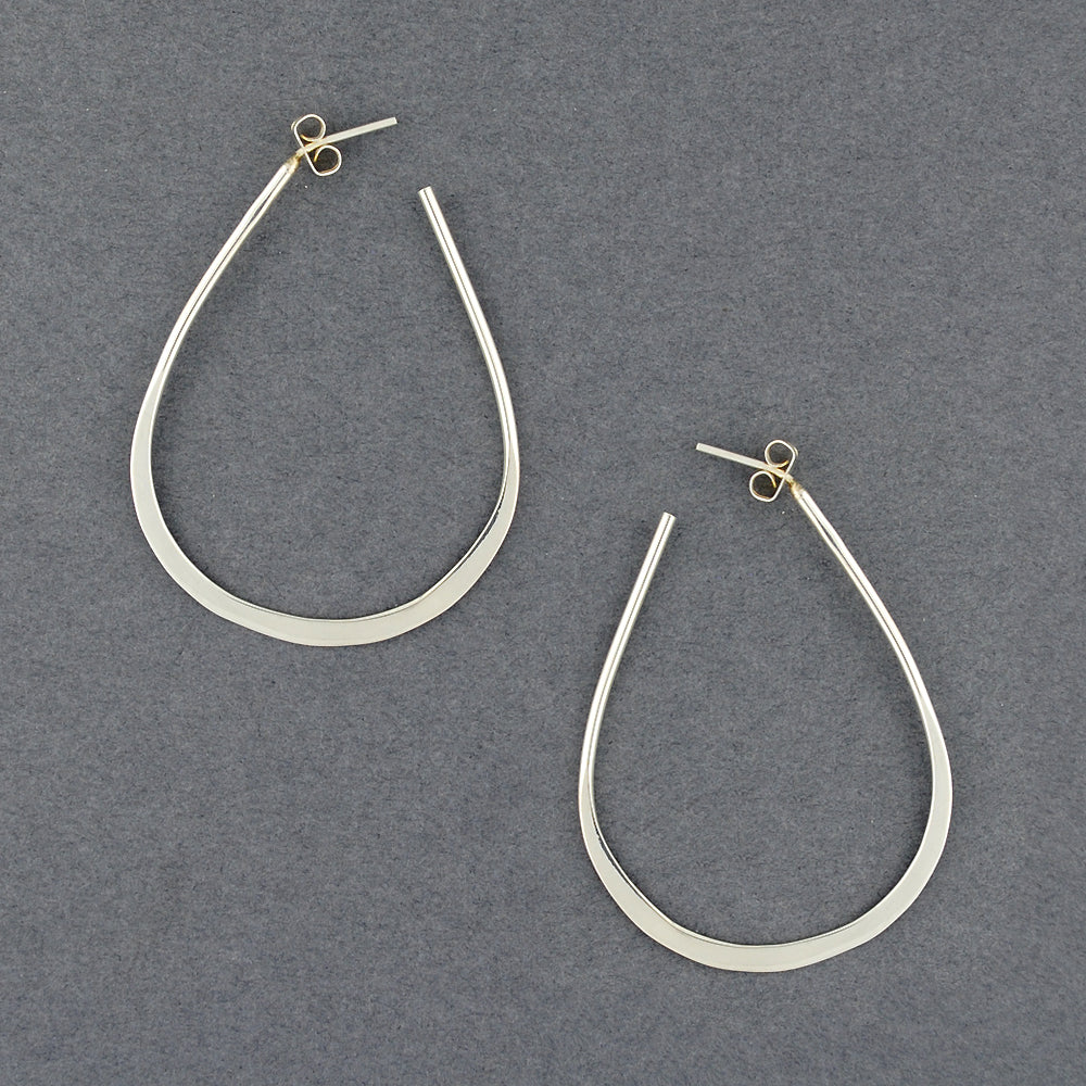 Sterling Silver Large Teardrop Hoop