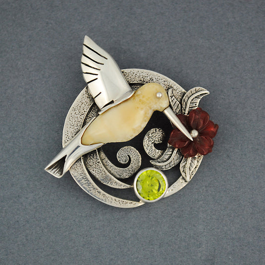 "Sipping Nectar" Hummingbird Pendant