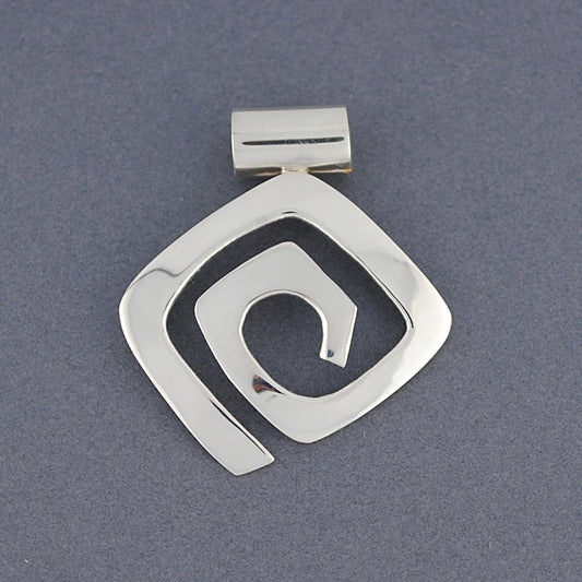 Sterling Silver Angled Sprial Pendant
