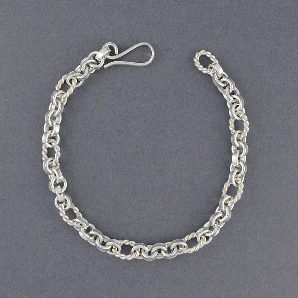 Sterling Silver Mini Twisted Link Bracelet