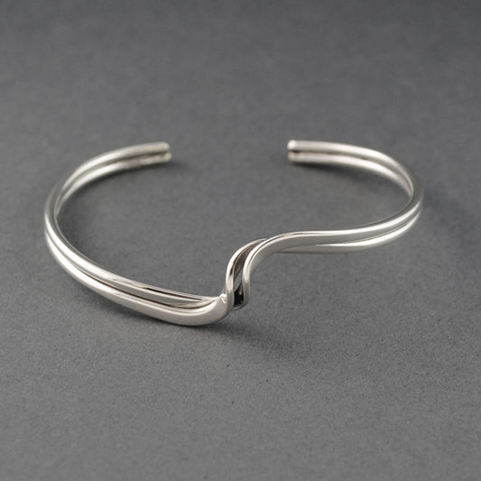 Sterling Silver Twisted Wave Cuff