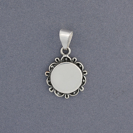 Sterling Silver Antique Circle Pendant
