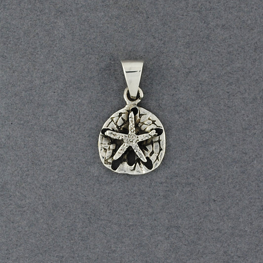 Sterling Silver Small Antiqued Sanddollar Pendant