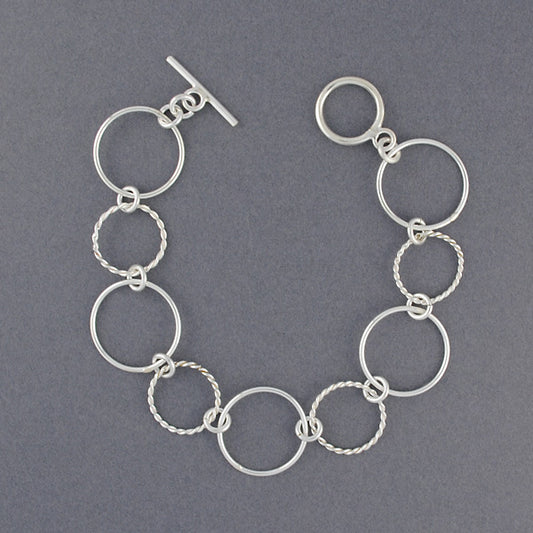 Sterling Silver Twisted Circles Bracelet