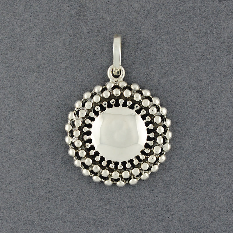 Sterling Silver Antiqued Button Pendant
