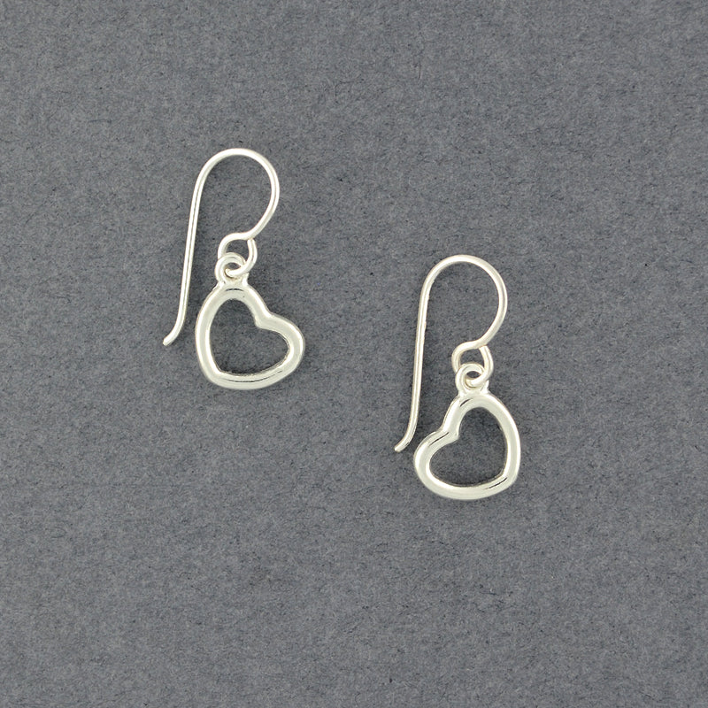 Sterling Silver Mini Open Heart Earrings