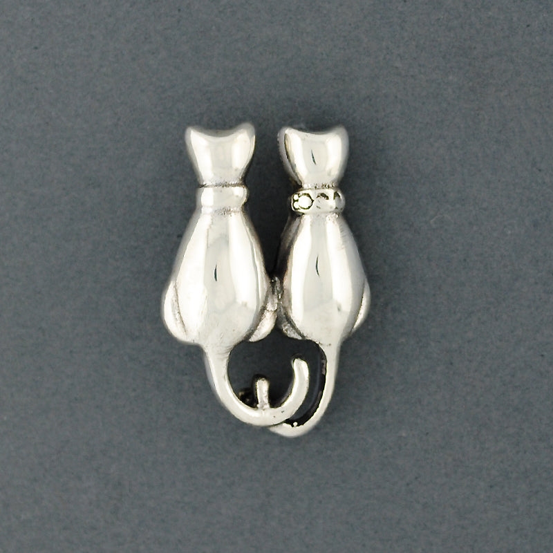 Sterling Silver Two Cats Pin