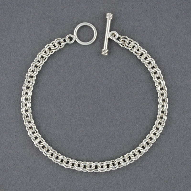 Sterling Silver Double Circle Link