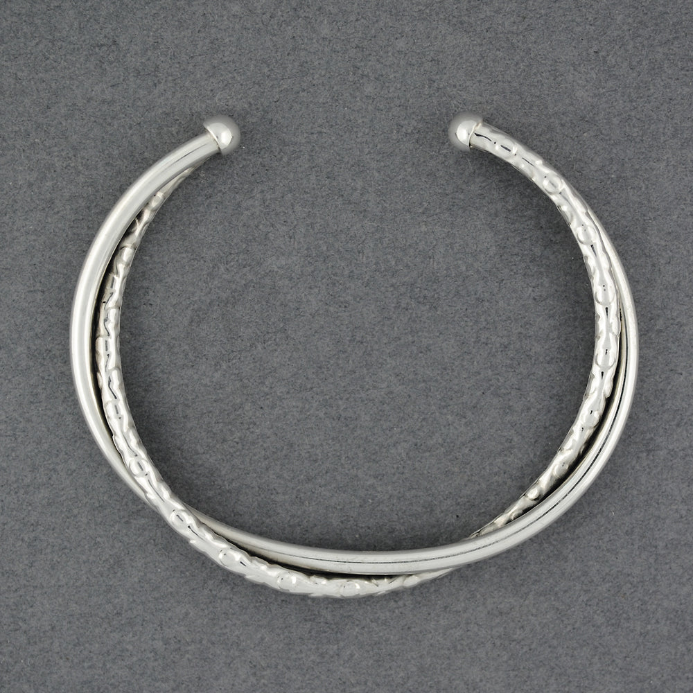 Sterling Silver Textured Twist Cuff