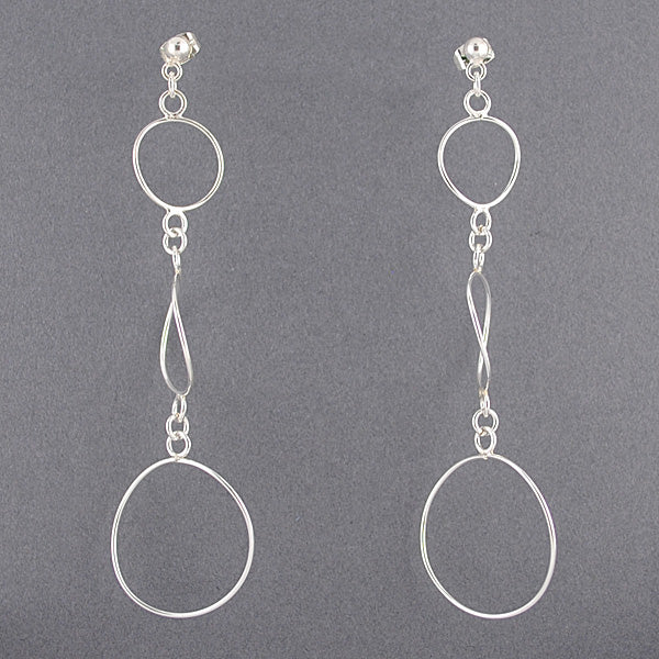 Sterling Silver Circle Dangle Earrings