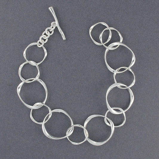 Sterling Silver Molded Circles Bracelet