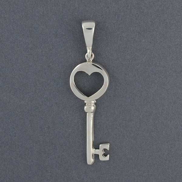 Sterling Silver Heart Key Pendant