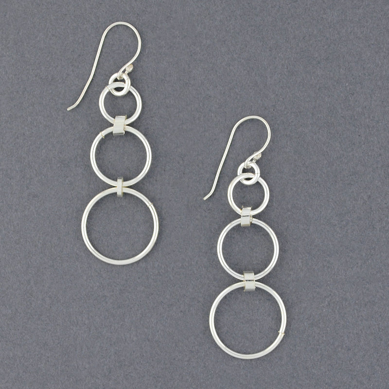 Sterling Silver 3 Circles Earring