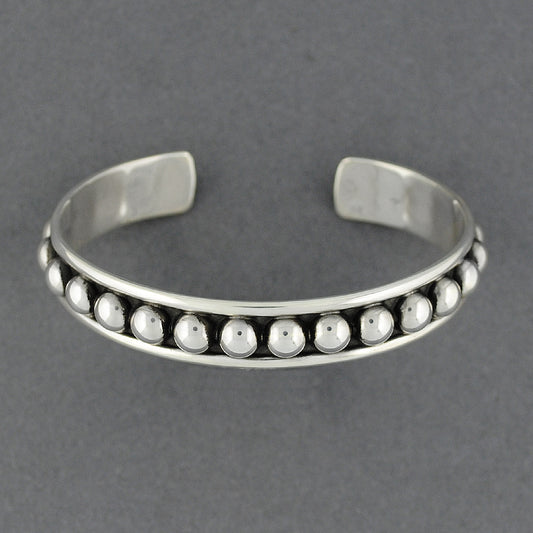 Sterling Silver Antiqued Dots Cuff