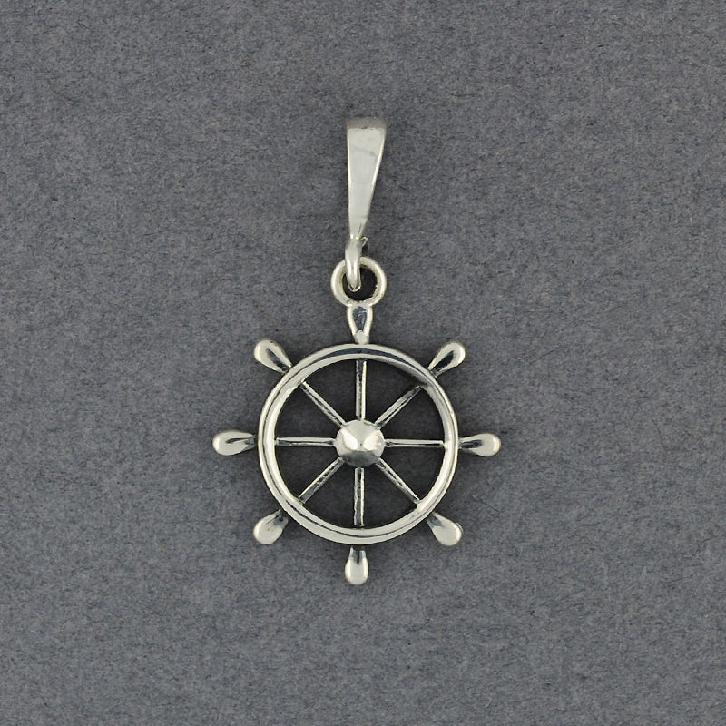 Sterling Silver Ship Wheel Pendant