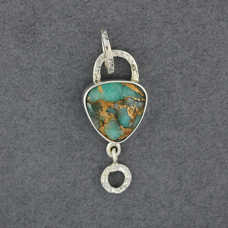 Flashes Amazonite and Bronze Pendant