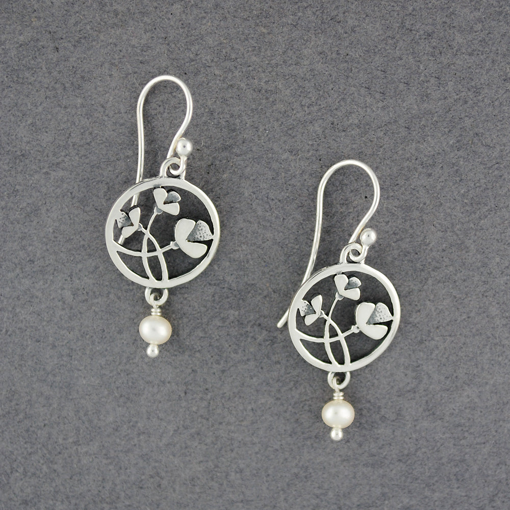 Circular Flowers with Stone Earrings