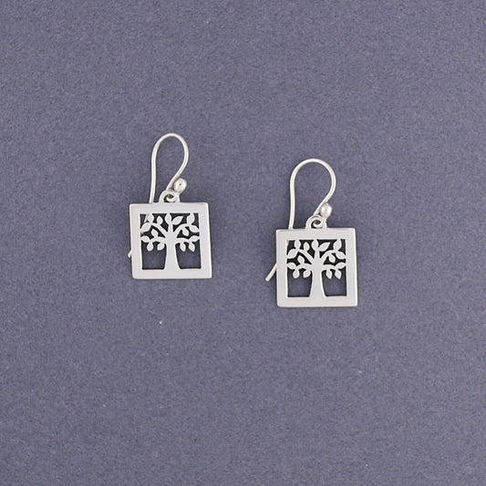 Square Tree of Life Earrings