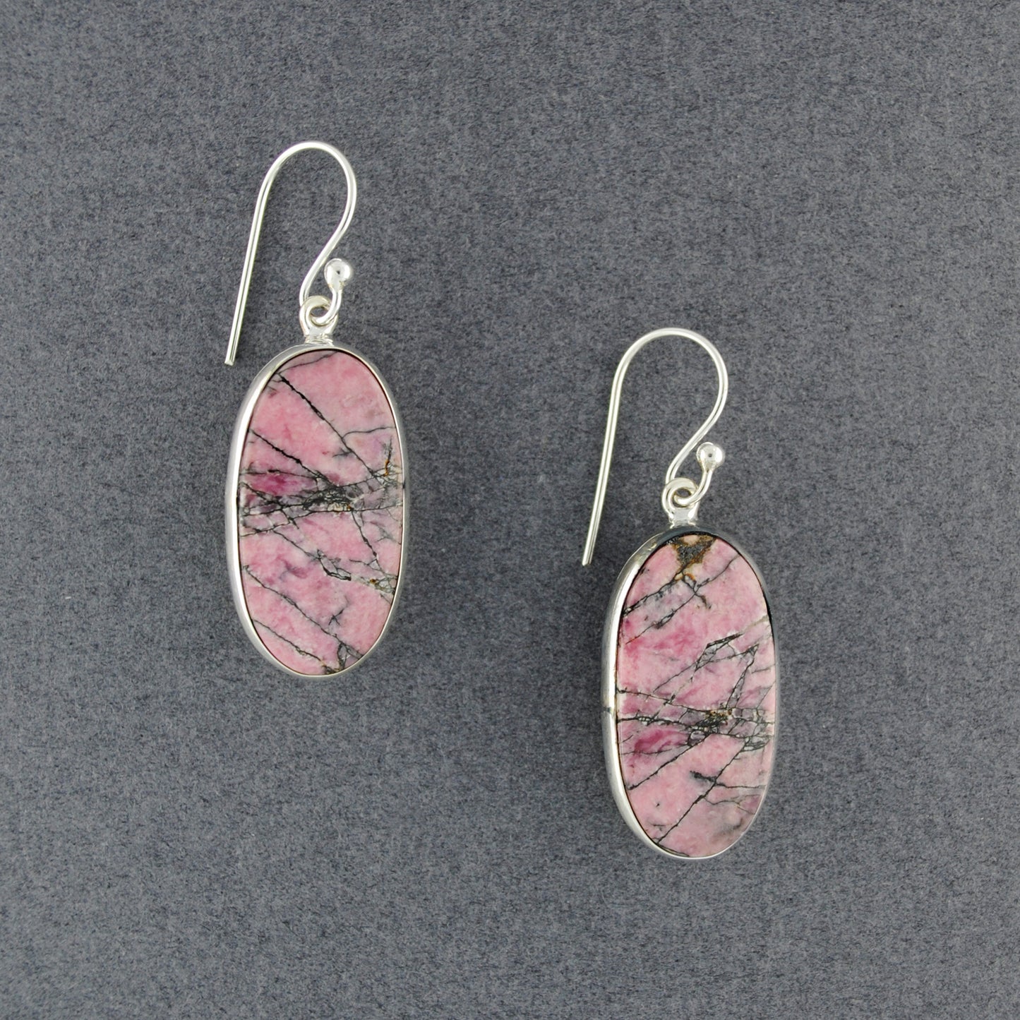 Sterling Silver Rhodonite Earrings