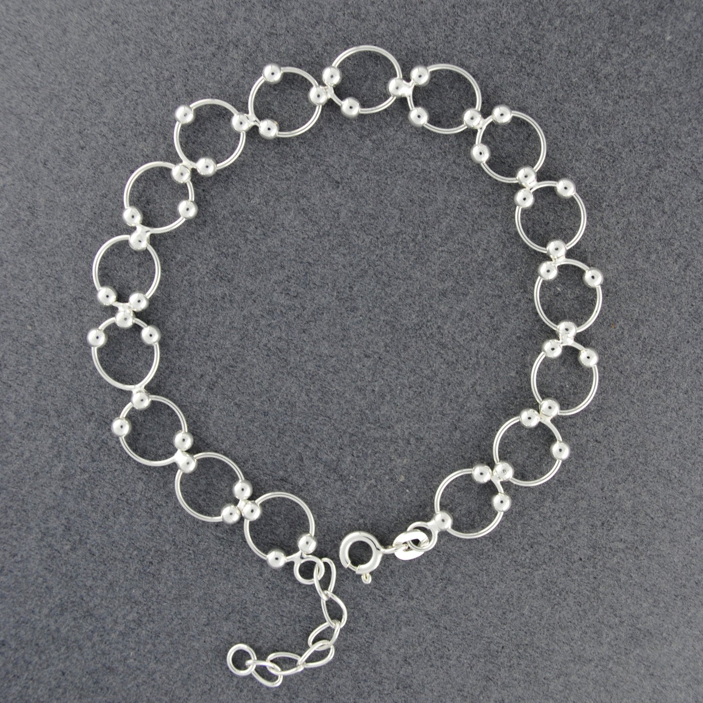 Sterling Silver Hoop and Bead Bracelet