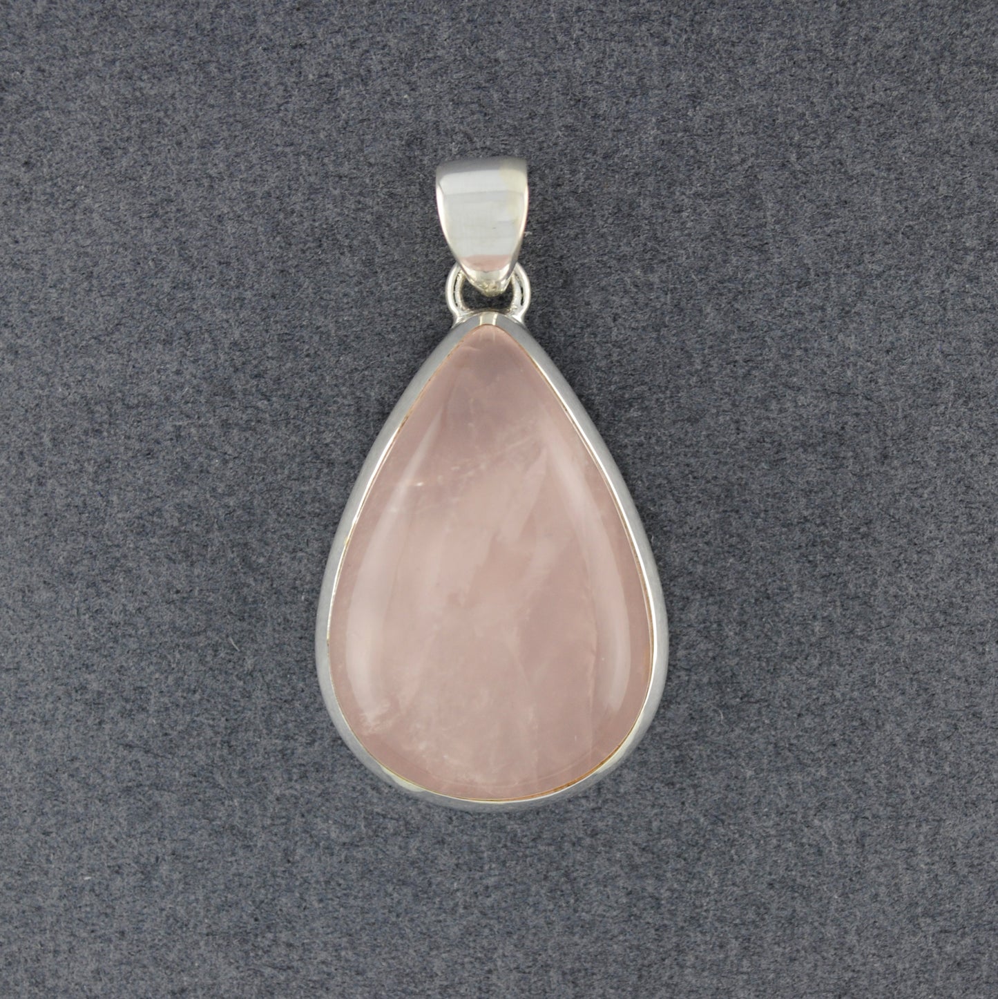 Sterling Silver Rose Quartz Teardrop Pendant