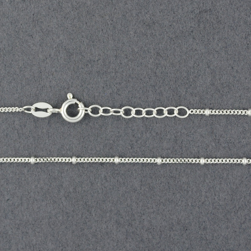 Sterling Silver Curb Chain with Beads