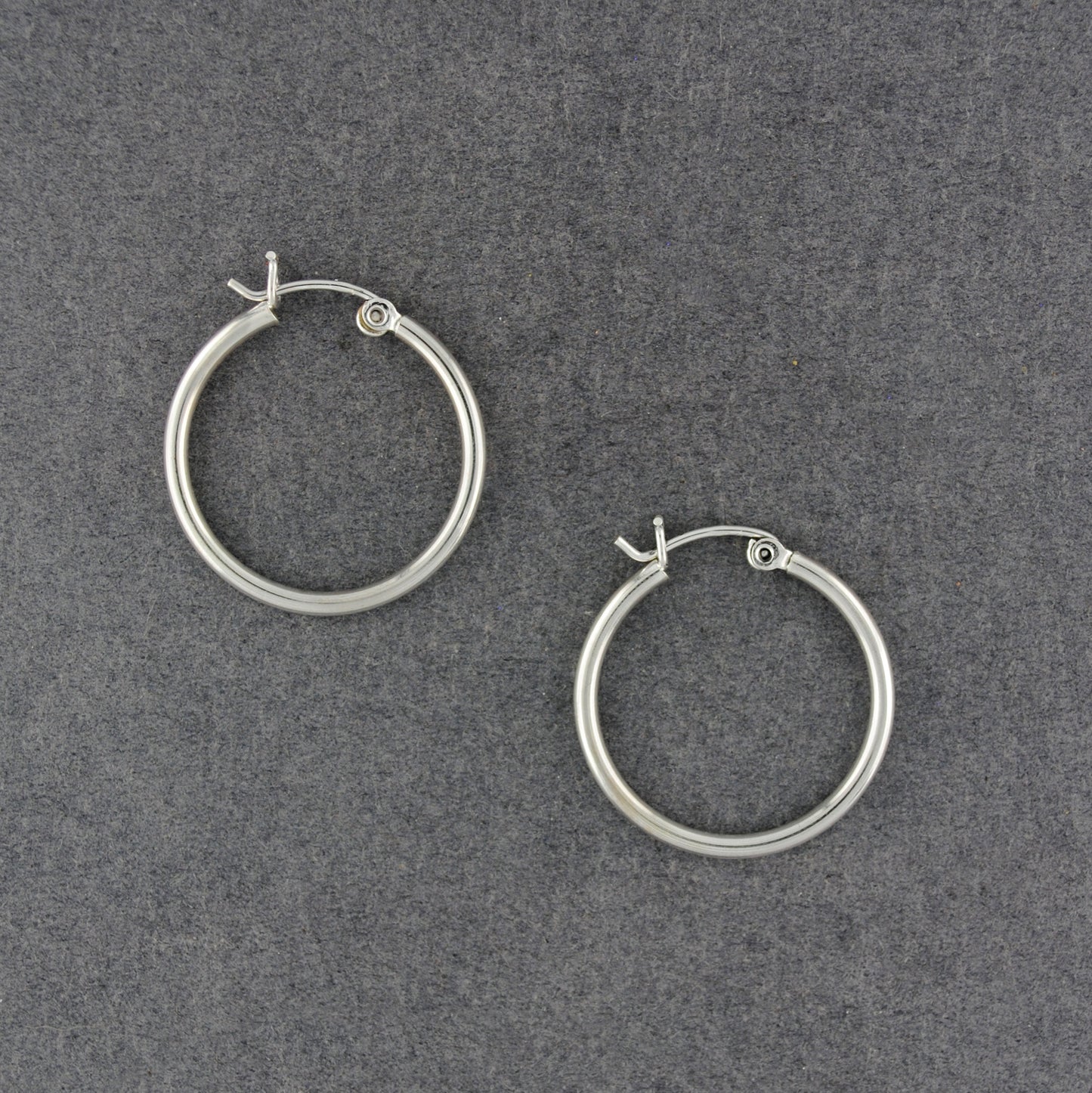 Sterling Silver 25mm Snap Post Hoop Earrings