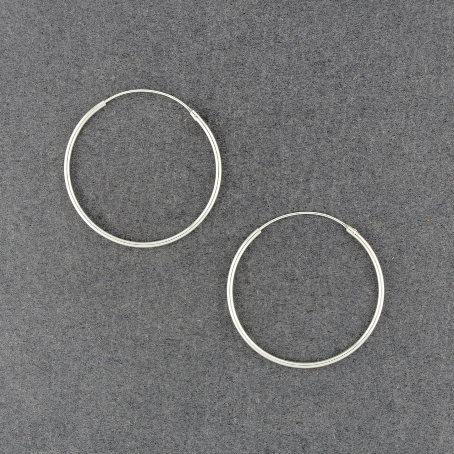 Sterling Silver Thin 30mm Continuous Hoop Earrings