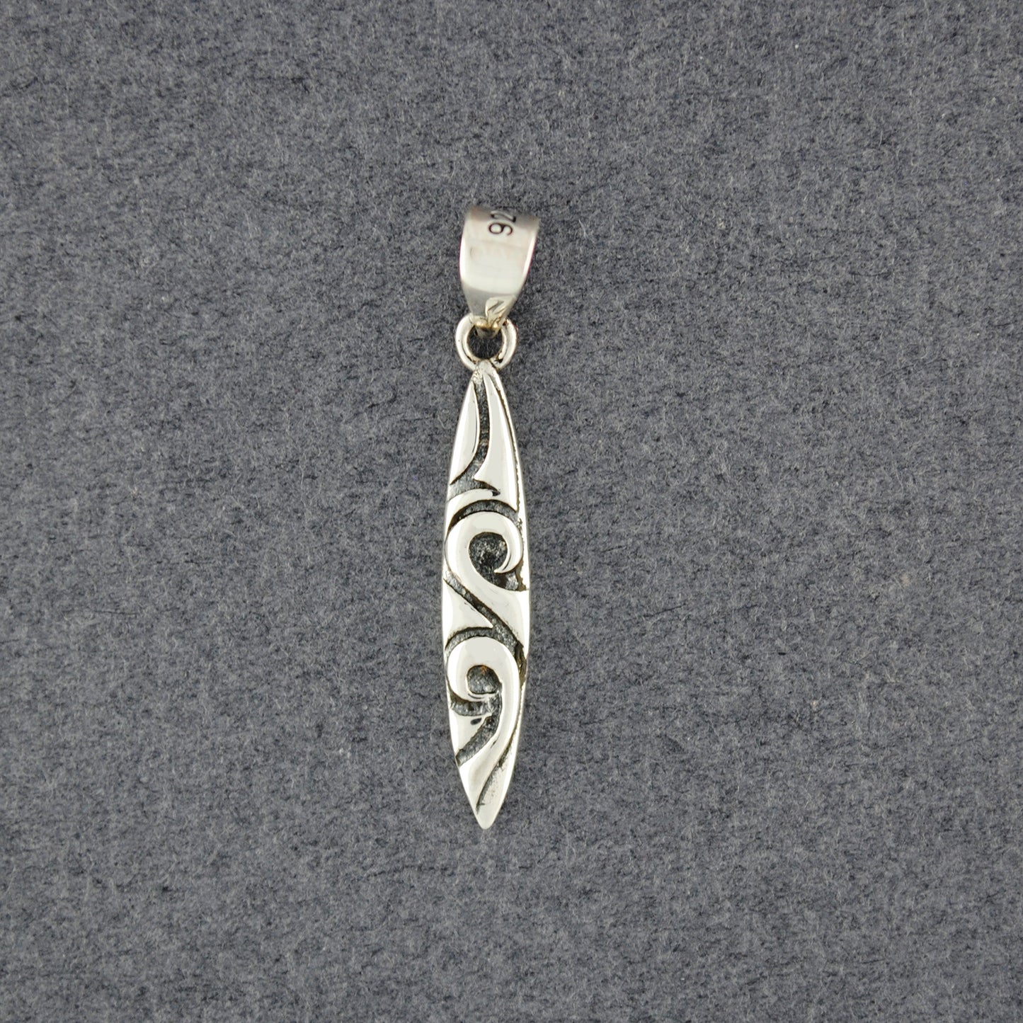 Sterling Silver Mini Carved Drop Pendant