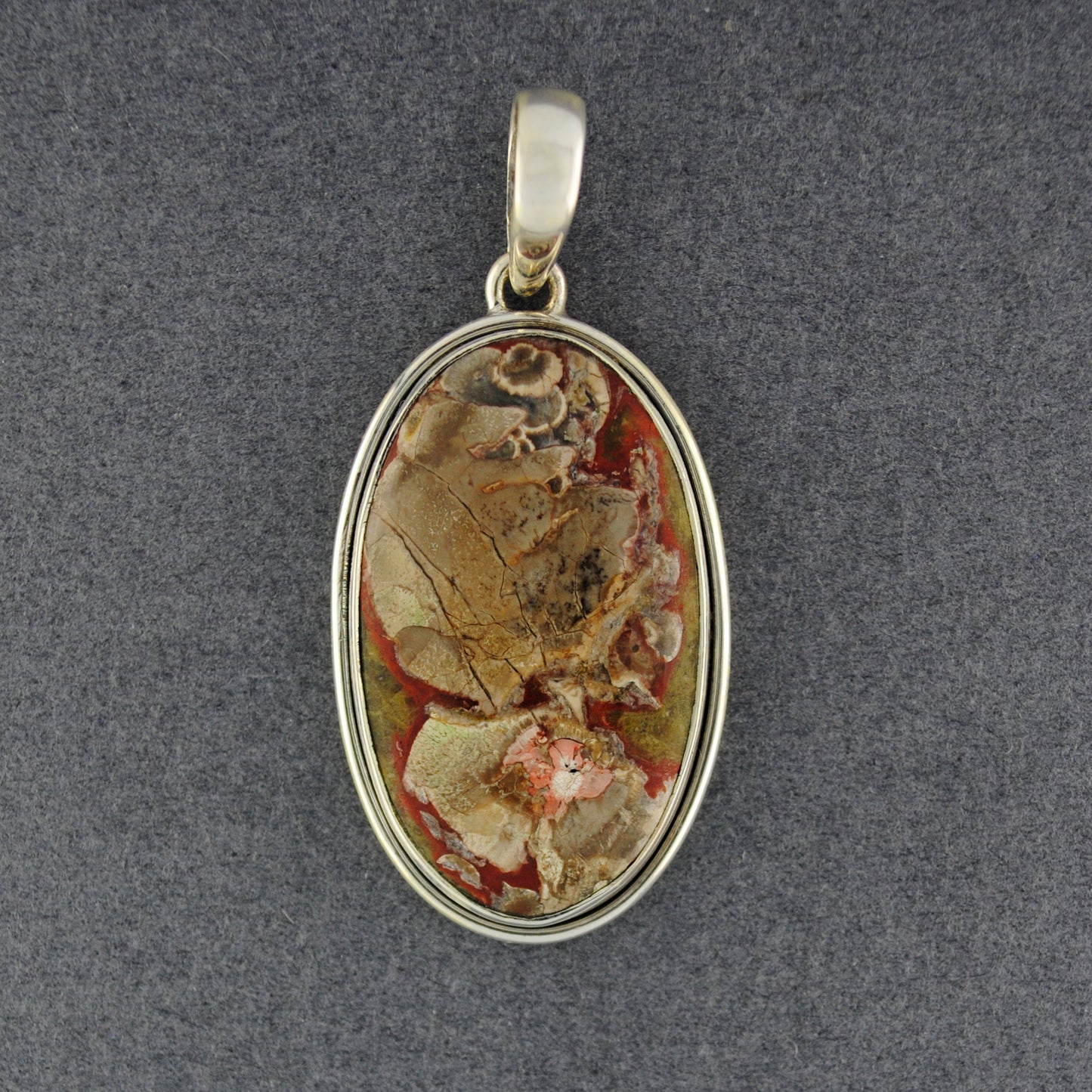 Sterling Silver Mushroom Rhyolite Pendant