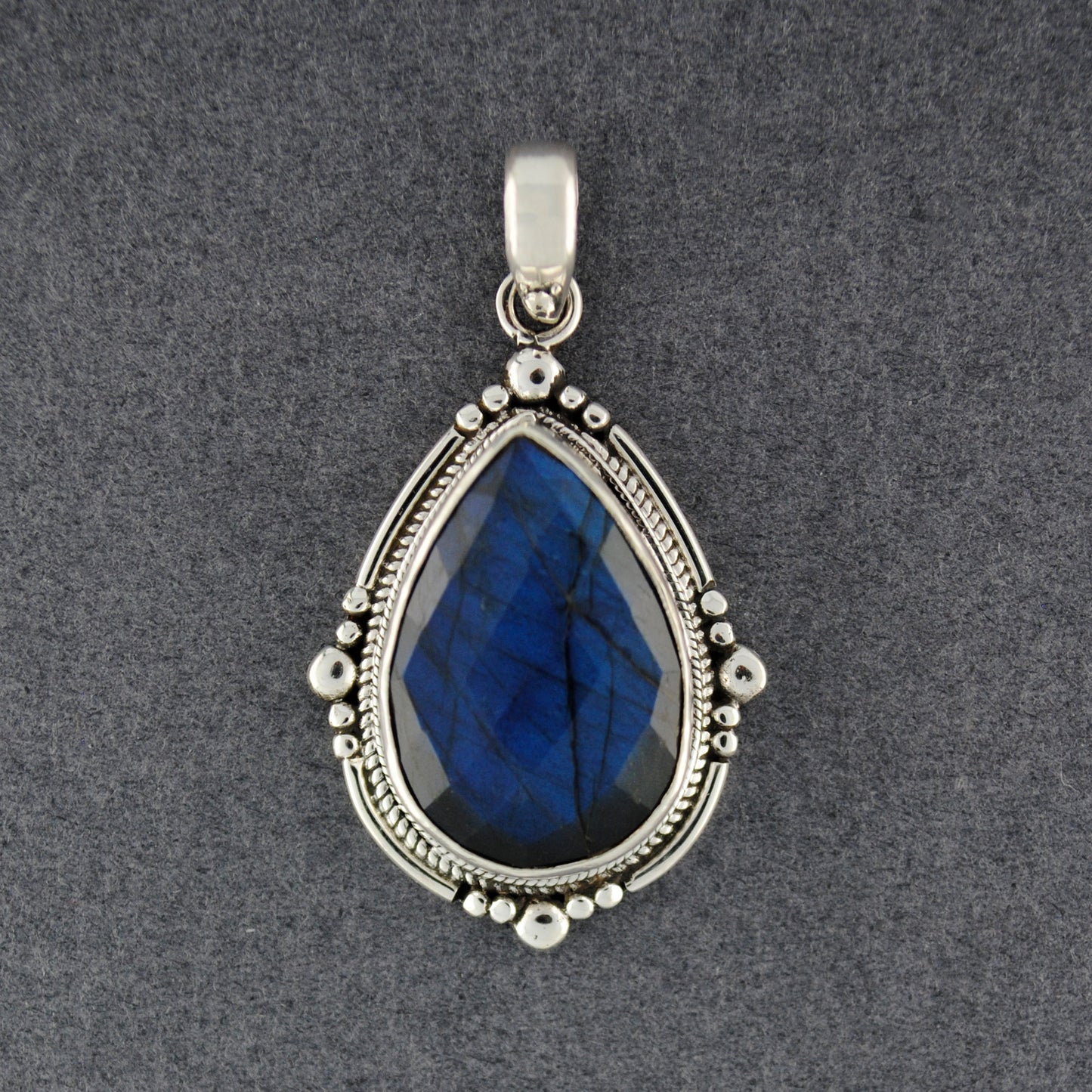 Sterling Silver Nepali Labradorite Teardrop