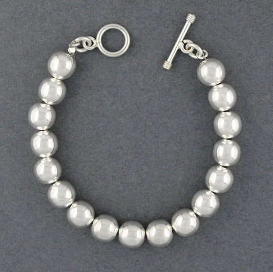 Sterling Silver 10mm Beaded Bracelet