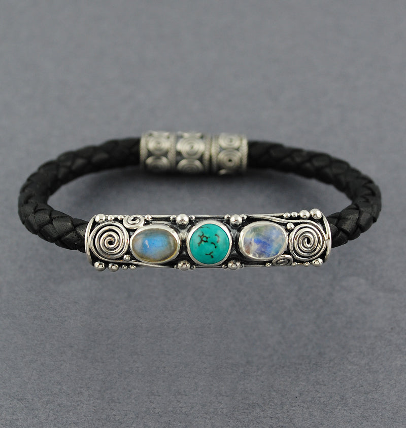 Tucson Multi Stone Leather Bracelet