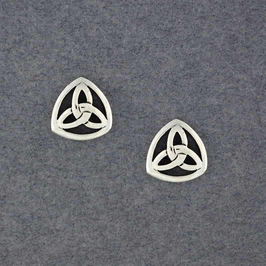 Sterling Silver Framed Trinity Knot Post Earrings